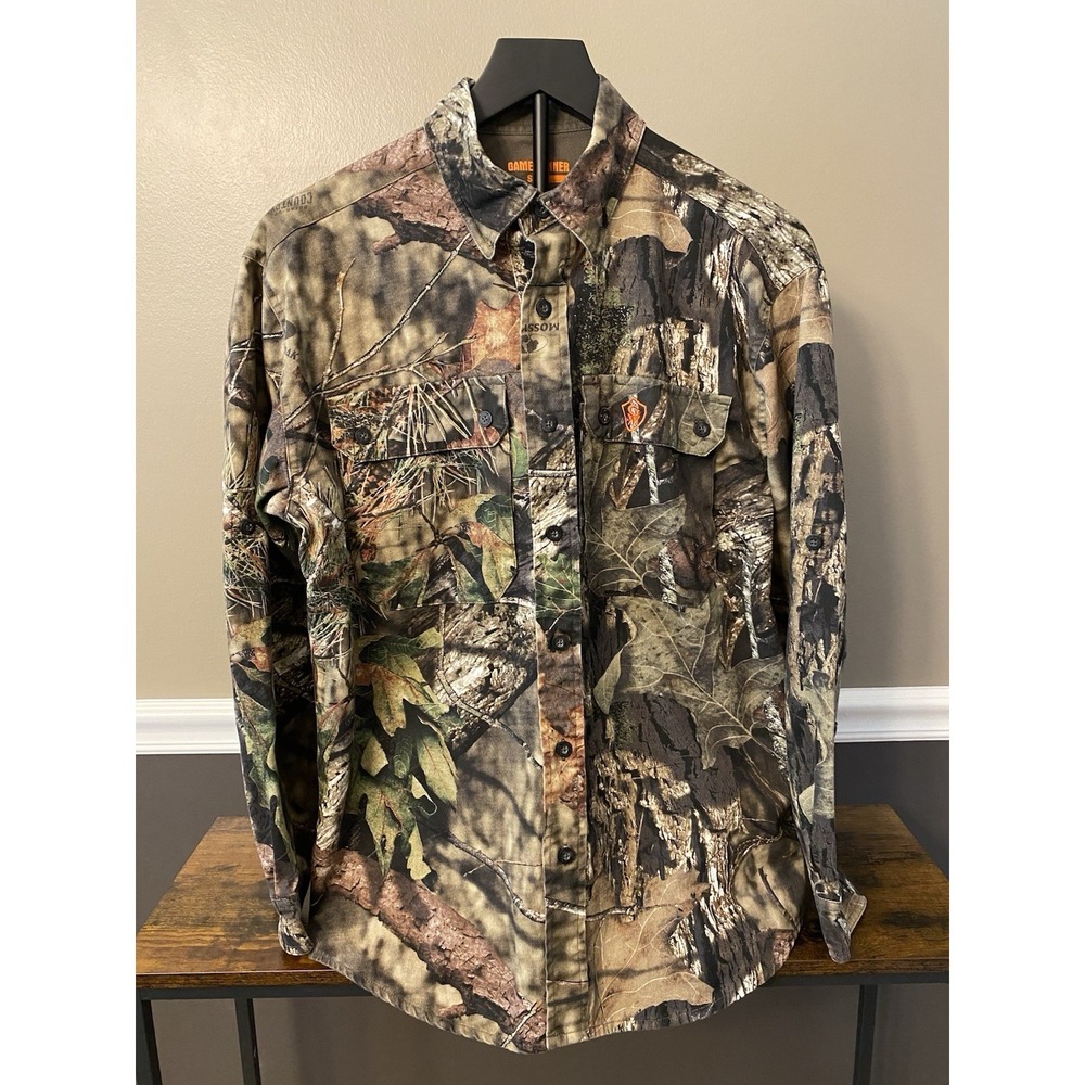 Game Winner Shirt Mens Small Camouflage Long Roll-up Sleeves Hunting Outdoor